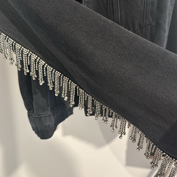 SUPERDOWN RHINESTONE FRINGE DENIM JACKET TAGS ON - Picture 5 of 6